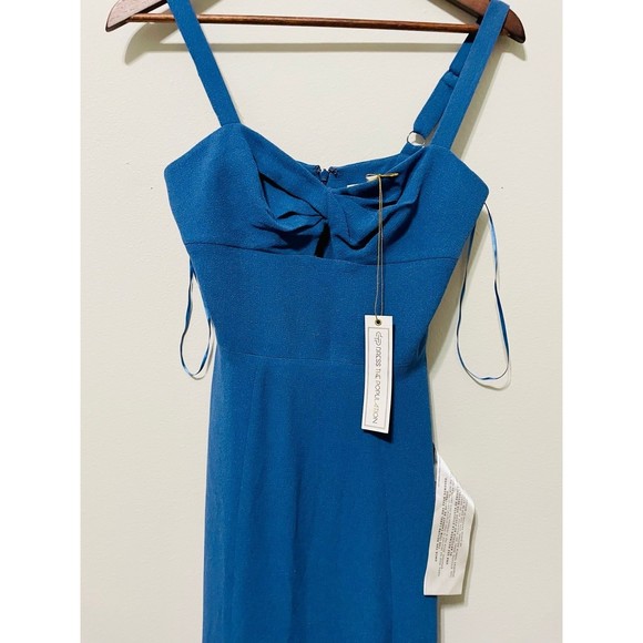 Dress The Population Brooke Twist Front Gown in Graphite Blue - Picture 3 of 4